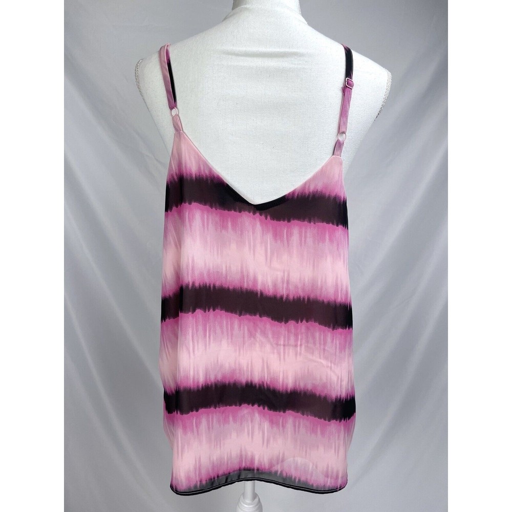 Torrid Women Sz 0 Sophie Pink Striped Spaghetti Strap Blouse Top Layered - Picture 4 of 8